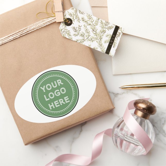 Schlicht, modern, poliert und anpassbar. ovaler aufkleber (Schenken)