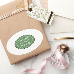 Schlicht, modern, poliert und anpassbar. ovaler aufkleber