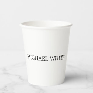 Schlicht Modernes Schwarz/Weiß Minimalistisch Pappbecher