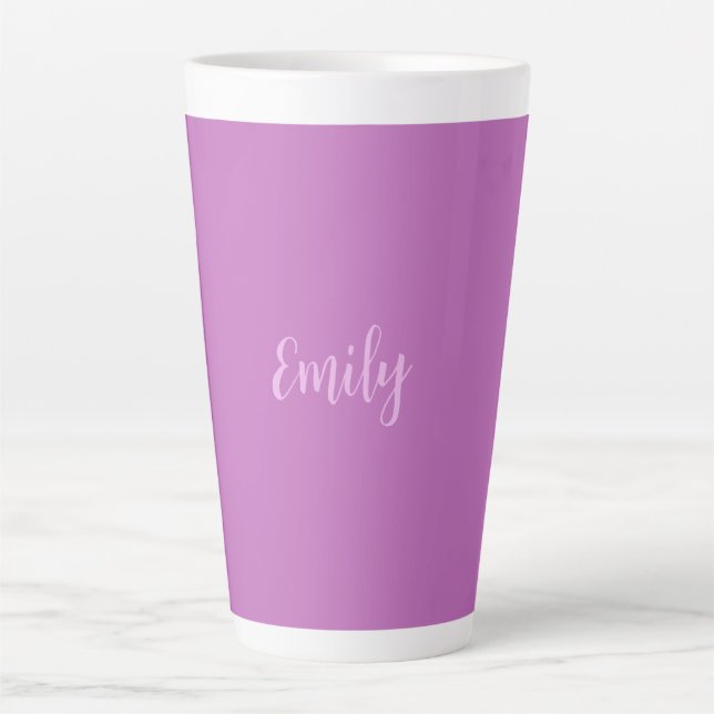 Schlicht Orchid & Lilac Modernes Minimalistisch Milchtasse (Vorderseite)