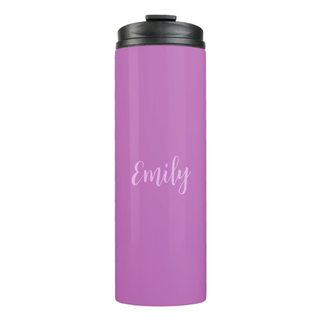 Schlicht Orchid & Lilac Modernes Minimalistisch Thermosbecher (Vorderseite)