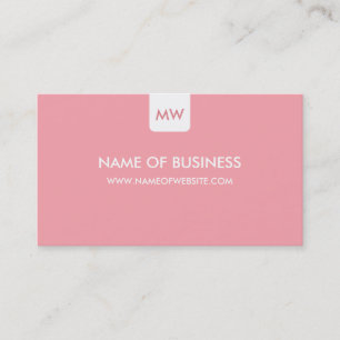 Schlicht Pink Chic Monogram Modern Social Media Visitenkarte