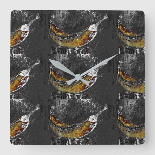 schlicht quadratische wanduhr (Vorderseite)