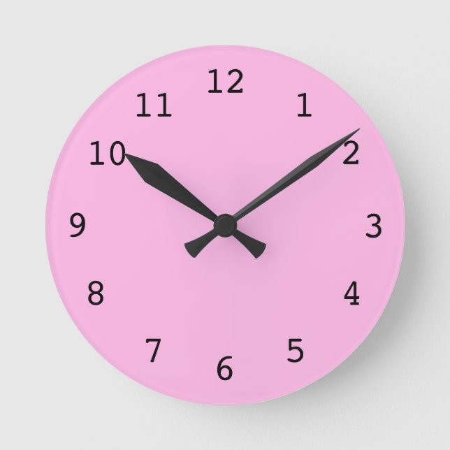Schlicht rosa Uhr (Vorderseite)