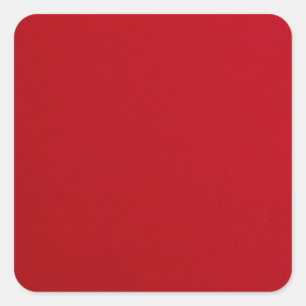 Schlicht rote Farbe Quadratischer Aufkleber