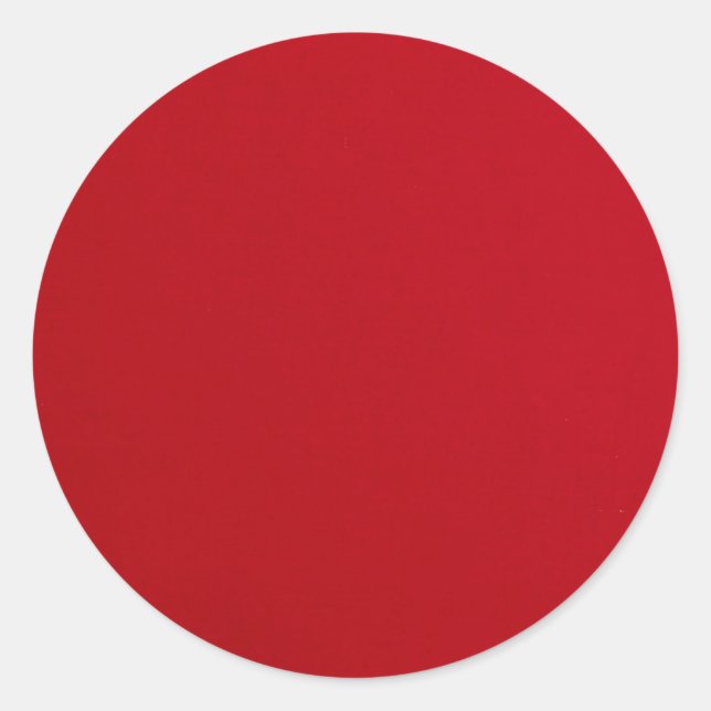 Schlicht rote Farbe Runder Aufkleber (Vorderseite)