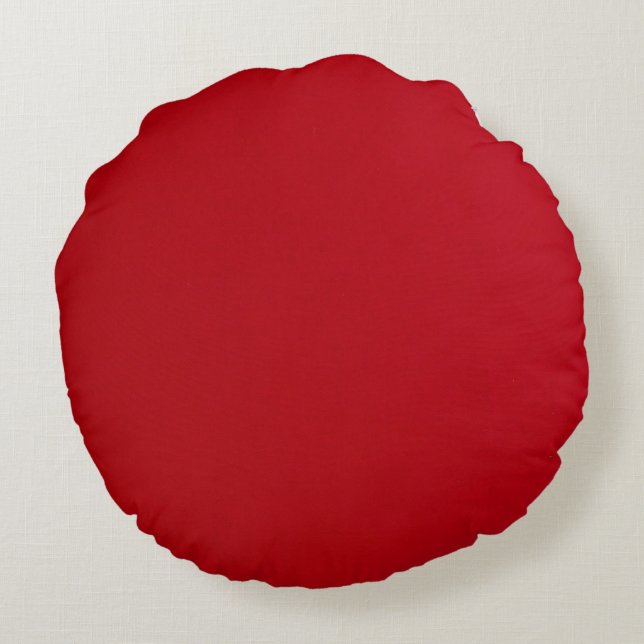 Schlicht rote Farbe Rundes Kissen (Rückseite)