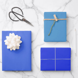 Schlicht Royal Palatinate Blue Shades 3 Tones Geschenkpapier Set