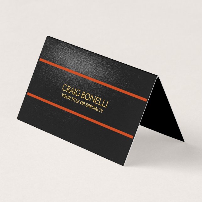 Schlicht Schwarz-Grau-Orange-Farben Moderne Visitenkarten (Vorderseite)