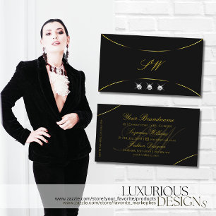 Schlicht Schwarz mit Gold Decoder Diamanten und Mo Visitenkarte