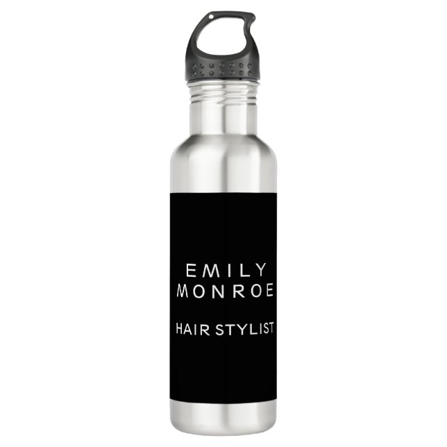 Schlicht Schwarz/Weiß Modernität Minimalistisch Edelstahlflasche (Vorderseite)