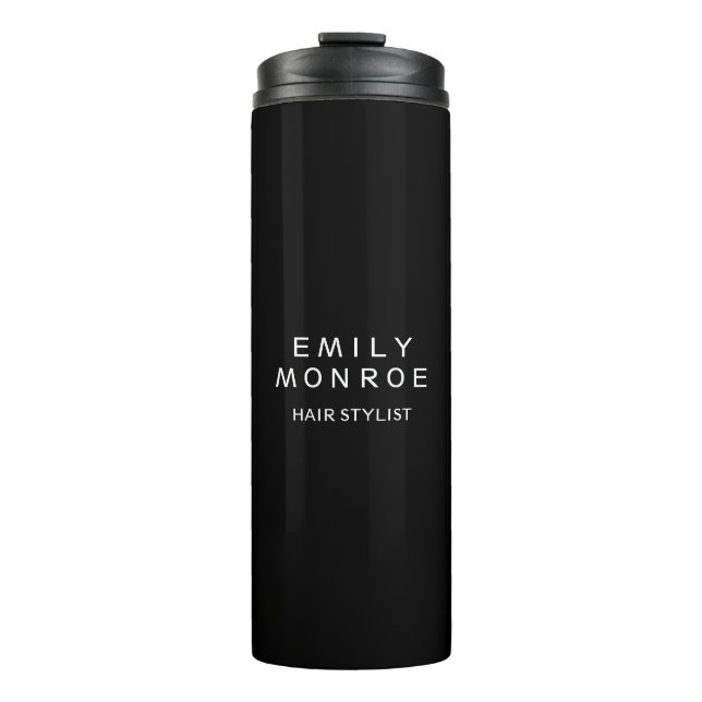 Schlicht Schwarz/Weiß Modernität Minimalistisch Thermosbecher (Vorderseite)