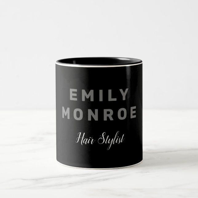 Schlicht Schwarz/Weiß Modernität Minimalistisch Zweifarbige Tasse (Mittel)