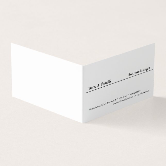 Schlicht Schwarz-weiße Minimalistisch Moderne Visitenkarten (Vorderseite)