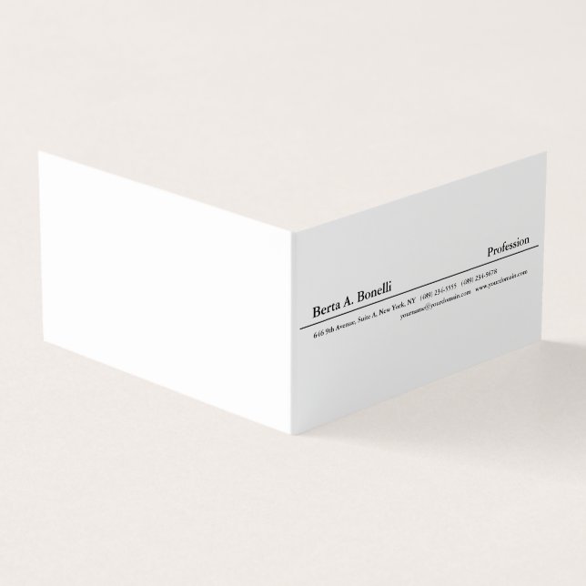Schlicht Schwarz-weiße Minimalistisch Moderne Visitenkarten (Vorderseite)