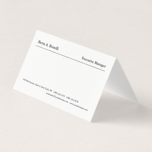 Schlicht Schwarz-weiße Minimalistisch Moderne Visitenkarten (Vorderseite)