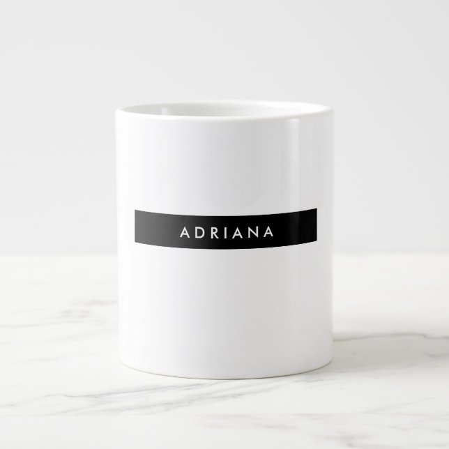 Schlicht Schwarz-weißer Beruflicher Minimalistisch Jumbo-Tasse (Vorderseite)
