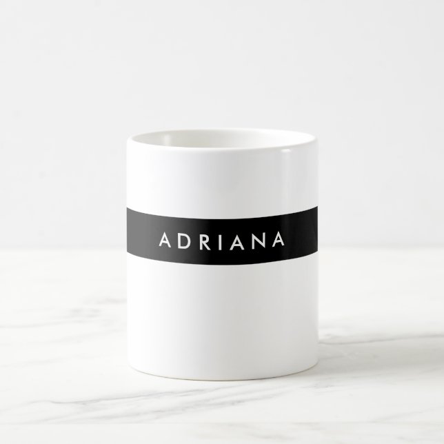 Schlicht Schwarz-weißer Beruflicher Minimalistisch Kaffeetasse (Mittel)
