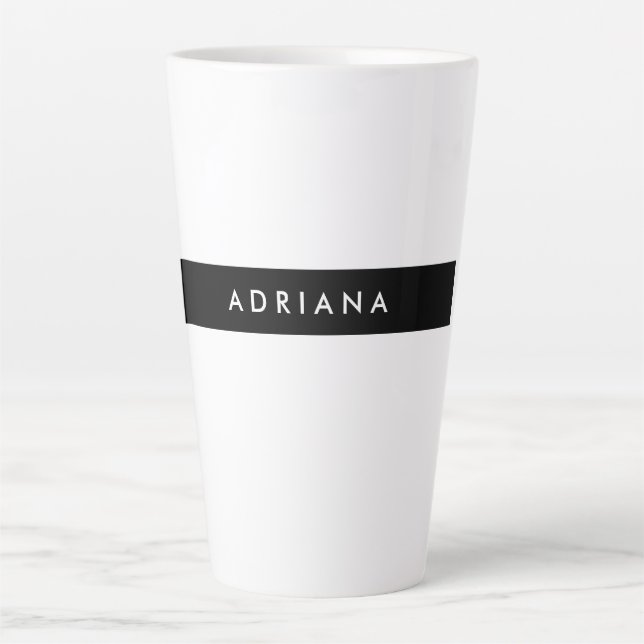 Schlicht Schwarz-weißer Beruflicher Minimalistisch Milchtasse (Vorderseite)
