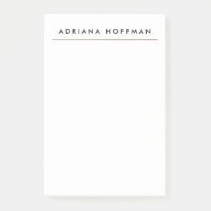 Schlicht Schwarz-weißer Beruflicher Minimalistisch Post-it Klebezettel