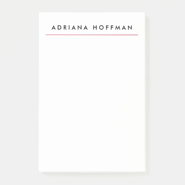 Schlicht Schwarz-weißer Beruflicher Minimalistisch Post-it Klebezettel (Vorderseite)
