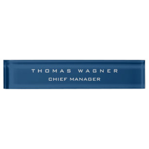 Schlicht Simple Blue Trendy Minimalistisch Classy Namensplakette
