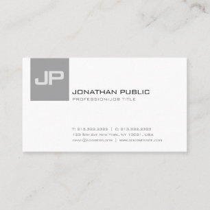 Schlicht Simple Modern Beruflich Stylish Monogram Visitenkarte