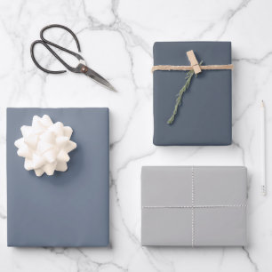 Schlicht Slate Marengo Mittelgraue Schattierungen  Geschenkpapier Set