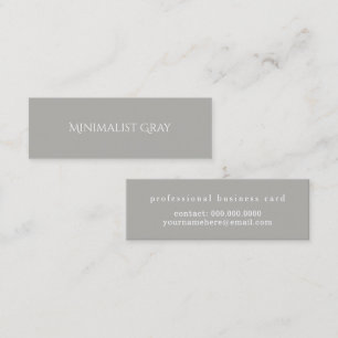 schlicht und elegant, minimalistisch grau mini visitenkarte