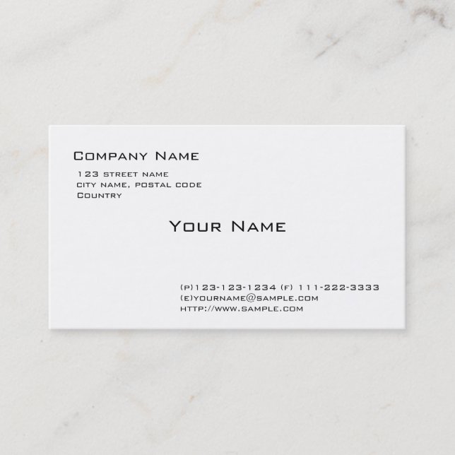 schlicht visitenkarte (Vorderseite)