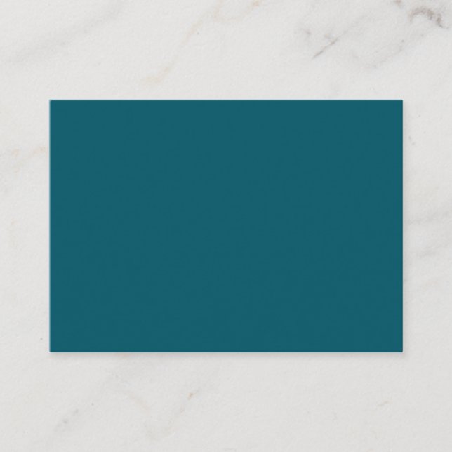 Schlichte aquamarine Pfau in fester Farbe Hinweiskarte (Vorderseite)