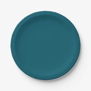 Schlichte aquamarine Pfau in fester Farbe Pappteller