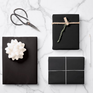 Schlichte Asphalt Eerie Black Shades 3 Tones Geschenkpapier Set