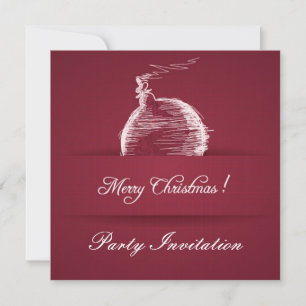 schlichte Beerenrote, elegante Weihnachtseinladung Einladung