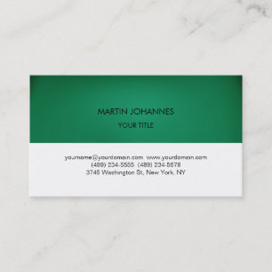 Schlichte Beruflich-grüne White-Business-Karte Visitenkarte
