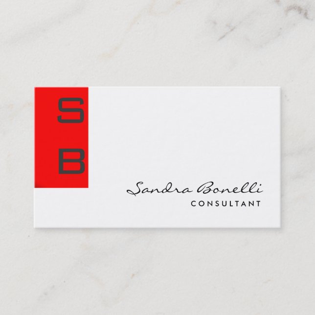 Schlichte Berufliche Monogram-Visitenkarte Visitenkarte (Vorderseite)