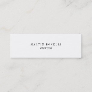 Schlichte Berufliche White Mini Business Card Visitenkarte