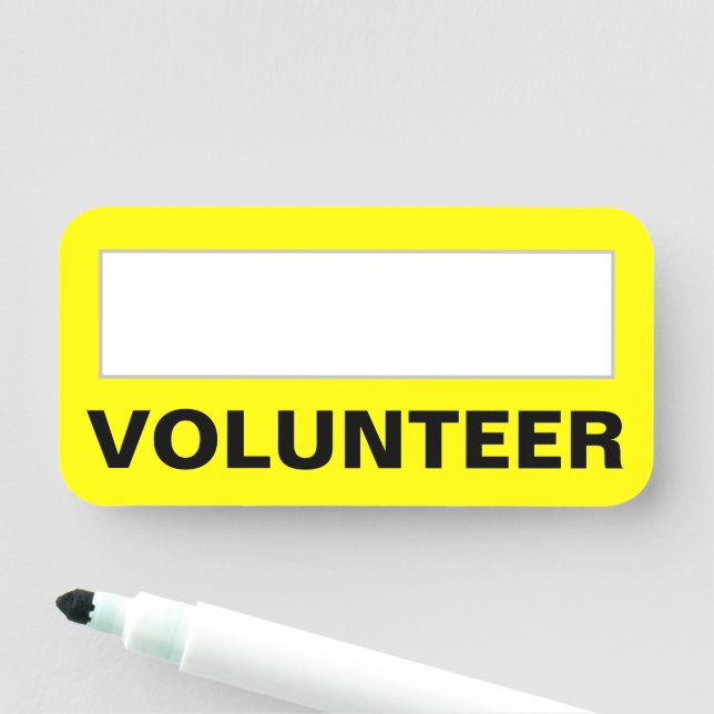 Schlichte Bezeichnung "VOLUNTEER" Namensschild (Beispiel)