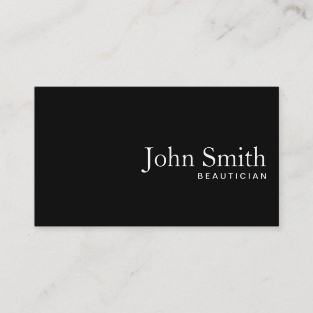 Schlichte Black QR Code Beautician Business Card Visitenkarte (Vorderseite)