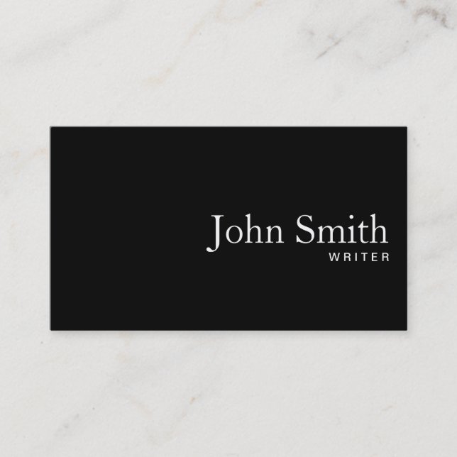 Schlichte Black QR Code Writer Business Card Visitenkarte (Vorderseite)