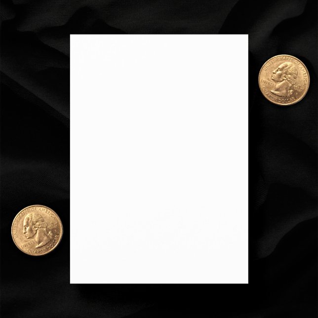 Schlichte Blank-White-Wedding 3.5" x 5" RSVP-Karte RSVP Karte (Blank white save the date card, on black background, with American quarters for scale)