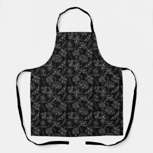 Schlichte Blume Muster 01b Schwarze BG Schürze