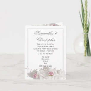 Schlichte Blütenhochzeit Einladung