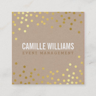 SCHLICHTE BOLD MINIMAL-Glam Konfetti-Goldkraft Quadratische Visitenkarte
