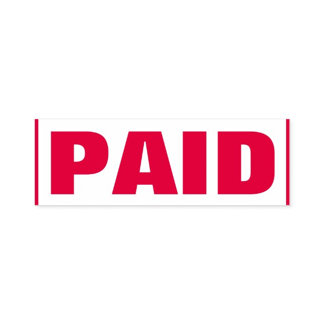 Schlichte Briefmarke "PAID" aus Kautschuk Permastempel (Design)