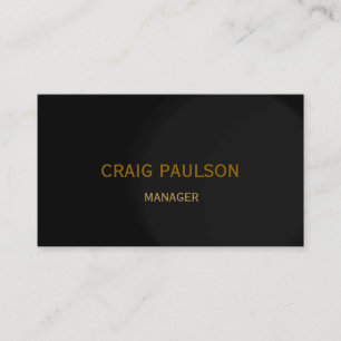 Schlichte Business Card für den Black Simple Manag Visitenkarte