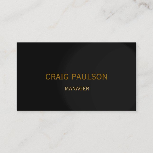 Schlichte Business Card für den Black Simple Manag Visitenkarte (Vorderseite)