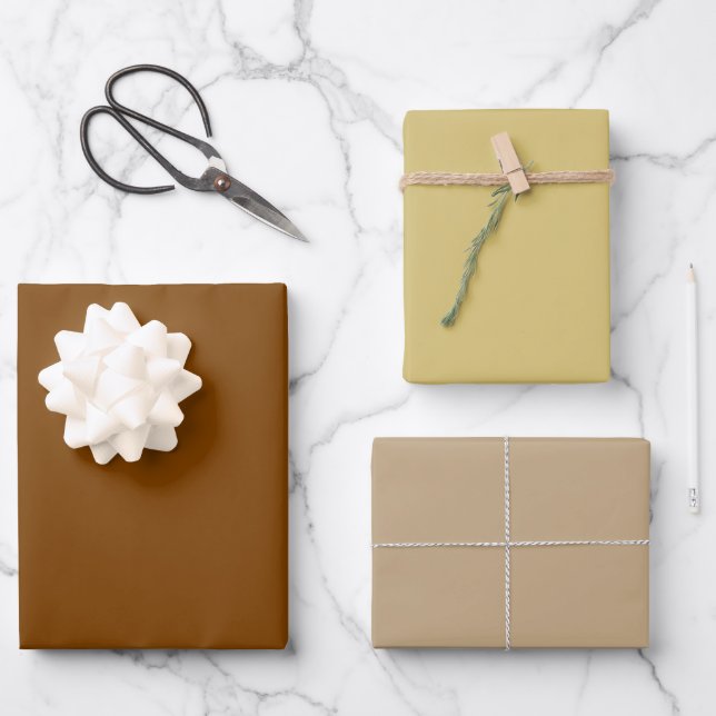 Schlichte Citrus Croissant Brown Shades 3 Tones Geschenkpapier Set (Vorderseite)