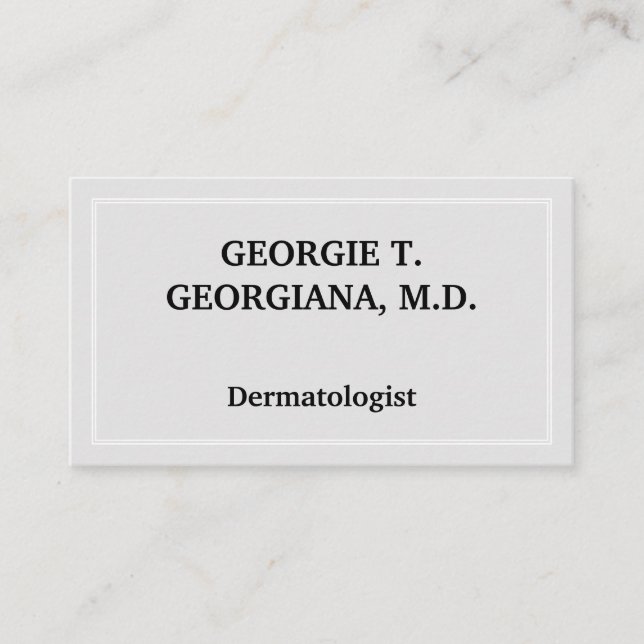 Schlichte Dermatologin-Visitenkarte Visitenkarte (Vorderseite)