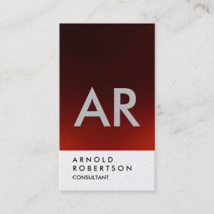 Schlichte dunkelrote Monogram-Visitenkarte Visitenkarte